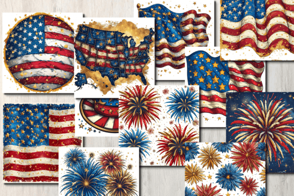 4th of July Digital Paper for Creative Projects