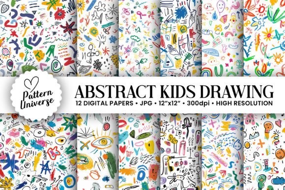 Abstract Kids Drawing Digital Papers: A Practical Guide for Creative Projects