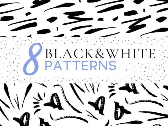 Black and White Seamless Pattern Pack X8: Integrating Minimalist Design into Your Creative Workflow