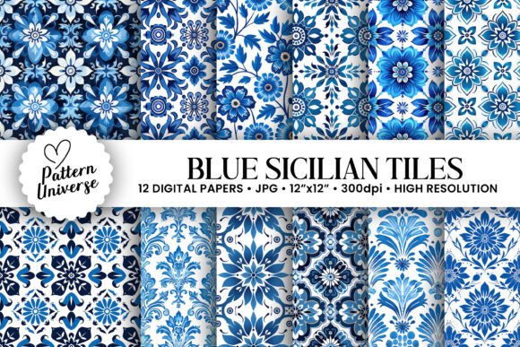 Blue Sicilian Tiles Digital Papers: The Ultimate Creative Resource for Modern Crafters and Designers