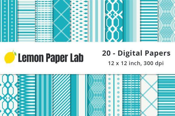 Classic and Unique Aqua Blue Stripes: Elevating Digital Creativity with Timeless Color Palettes