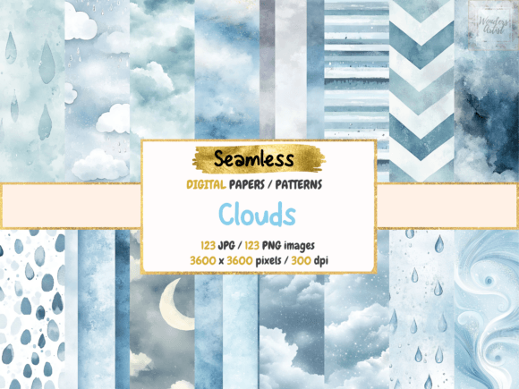 Clouds Seamless Digital Papers: A Strategic Asset for Cosmic and Elegant Design Workflows