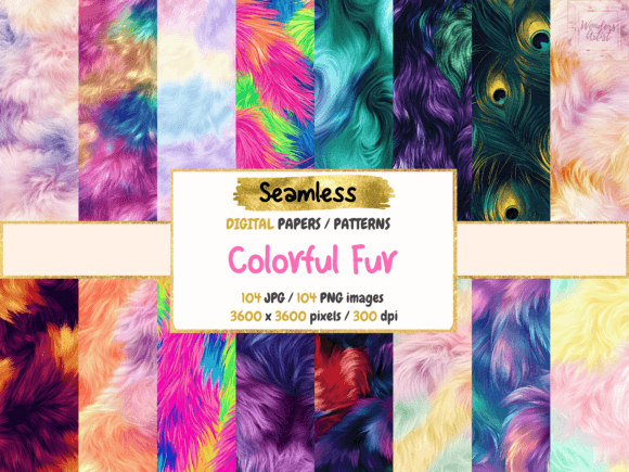 Colorful Fur Seamless Digital Paper: A Vibrant Resource for Creative Projects