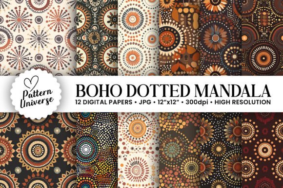 Elevating Creative Workflows with Boho Dotted Mandala Digital Papers