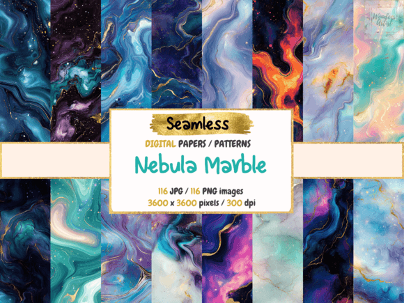 Nebula Marble Seamless Digital Papers
