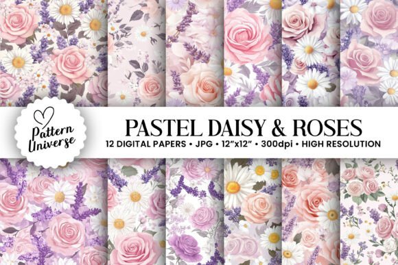 Pastel Daisy Roses Digital Papers: Elevating Modern Creative Workflows