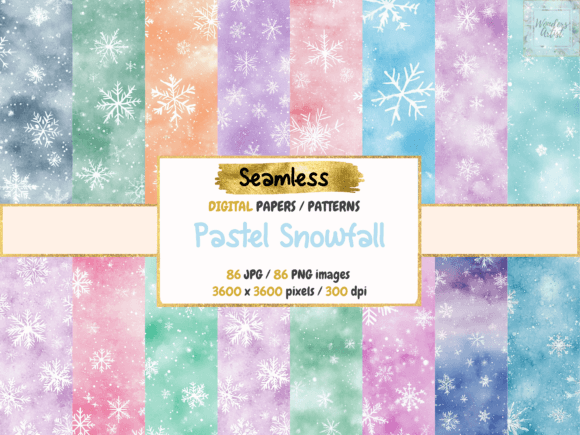 Pastel Snowfall Seamless Digital Papers