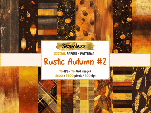Rustic Autumn 2 Seamless Digital Papers: Elevating Seasonal Design with Authentic Texture