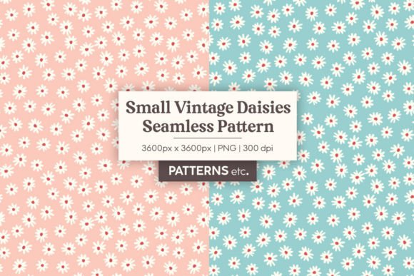 Small Vintage Daisies Seamless Pattern for Creatives