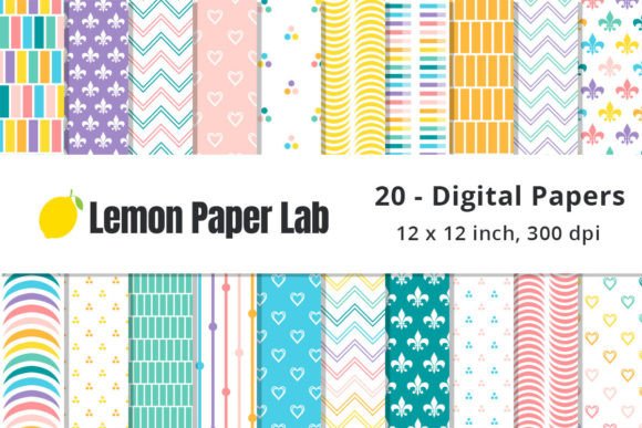 Summer Rainbow Scrapbook Backgrounds