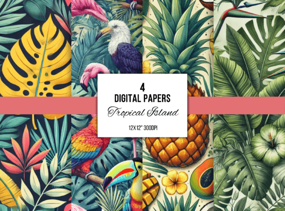 Tropical Seamless Pattern Digital Paper