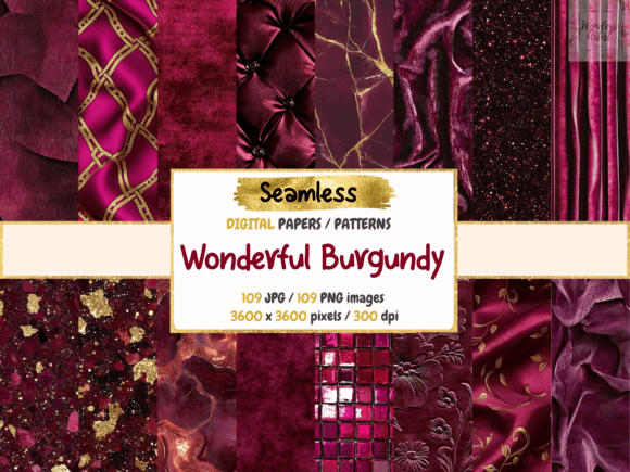 Wonderful Burgundy Digital Paper for Elegant Designs