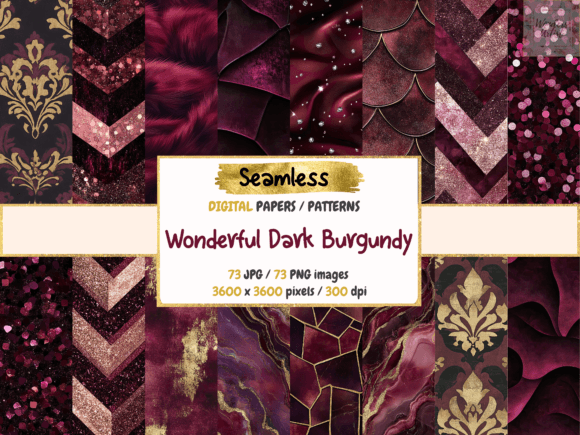 Wonderful Dark Burgundy Digital Paper